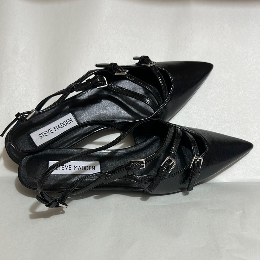 Steve Madden Black Heels with Elegant Straps